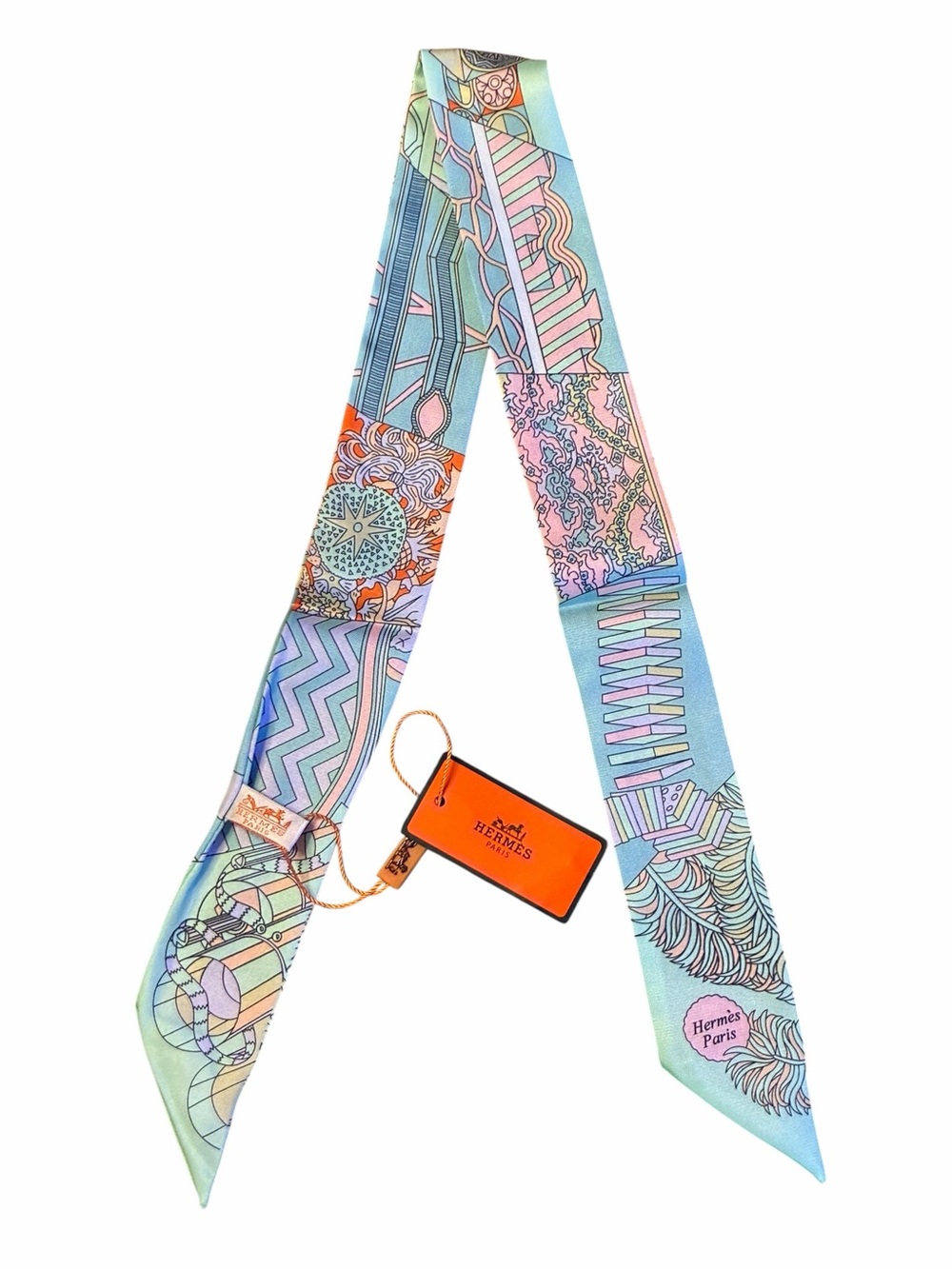 De l'Ombrelle aux Duels" 100% silk twilly scarf